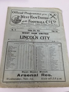 West Ham United v Lincoln City 1933-34 programme  for sale on Ebay