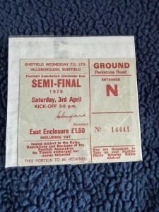 1976 Derby County v Manchester United FA Cup Semi-Final Ticket Stub for sale on Ebay