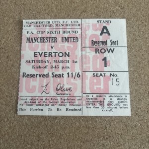 1968-69 Manchester United V Everton FA Cup Ticket for sale on Ebay