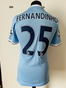 Manchester City Fernandinho Unwashed Match Worn Shirt for sale on Ebay