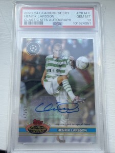 2023-24 Topps Stadium Club Henrik Larsson Classic Kits Auto /50 CELTIC PSA 10 for sale on Ebay