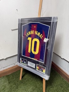 Framed LAMINE YAMAL Signed Shirt Autographed Jersey With COA for sale on Ebay