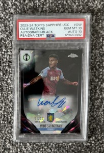 Ollie Watkins Topps Chrome Sapphire UCC /10 Auto PSA 10 Auto 10 Aston Villa for sale on Ebay