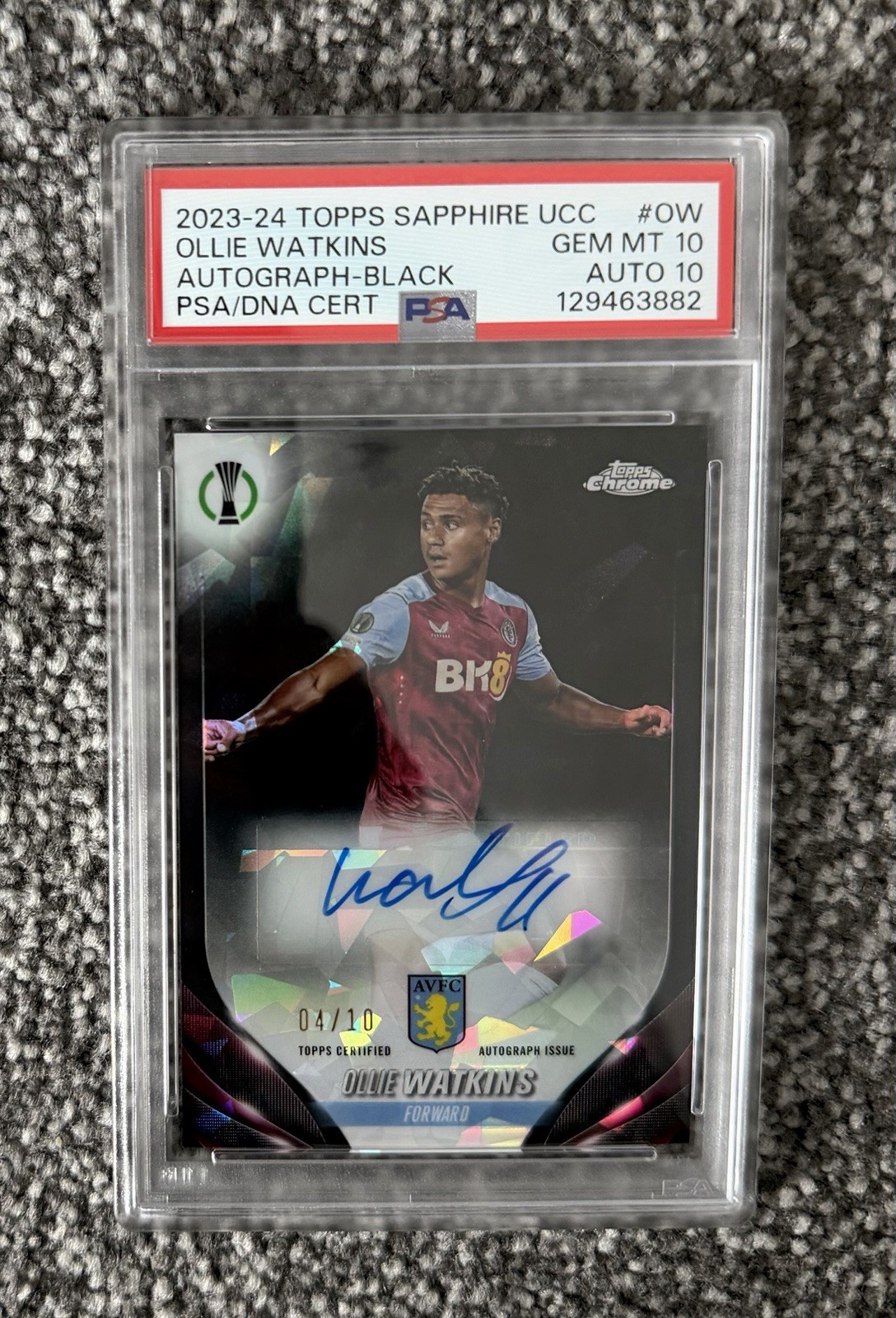 Ollie Watkins Topps Chrome Sapphire UCC /10 Auto PSA 10 Auto 10 Aston Villa for sale on Ebay