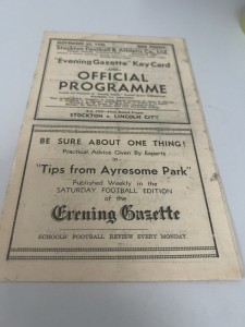 Stockton v Lincoln City FA Cup 1946-47 programme  for sale on Ebay