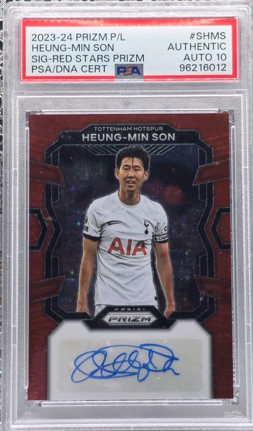 PSA 10 PRIZM AUTO - Heung-Min Son - Signature Red Stars  - 2023-24 Tottenham for sale on Ebay