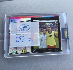 Topps Liverpool Focus 3/5 Dual Auto Philippe Coutinho And Roberto Firmino Card for sale on Ebay