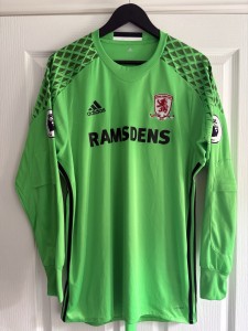 Match Worn/ Issued Middlesbrough Goalkeeper Shirt Valdes 2016 for sale on Ebay