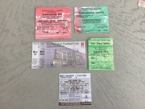 5 x Manchester United Away Ticket Stubs v Southampton 1979 onwards for sale on Ebay