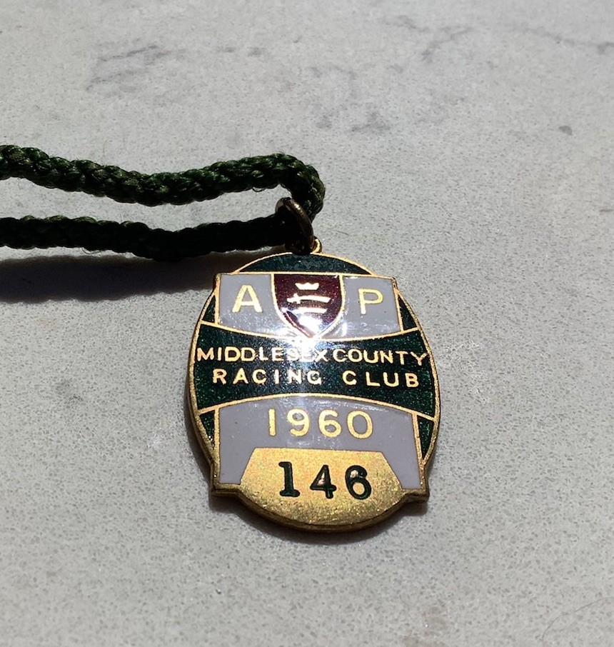 1960 ‘Alexandra Palace’ Middlesex County Racing Club Annual Members  Badge for sale on Ebay