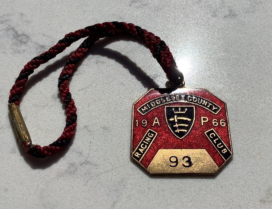 1966 ‘Alexandra palace’ Middlesex County Race Club Enamel Annual Members Badge for sale on Ebay