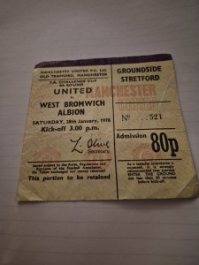 Manchester United v West Bromwich Albion Fa Cup Match Ticket Sat 29th 1978 for sale on Ebay