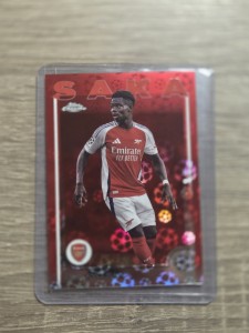 Topps Chrome UCC Logofractor 2024-25 Bukayo Saka Red /5 Arsenal for sale on Ebay