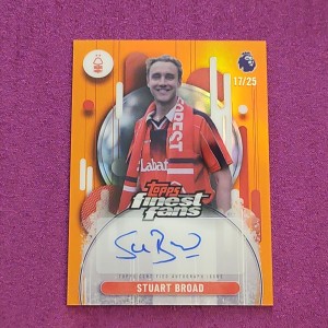 Topps Finest Chrome Prem Lge 2026 Stuart Broad Auto /25 Finest Fans Notts Forest for sale on Ebay