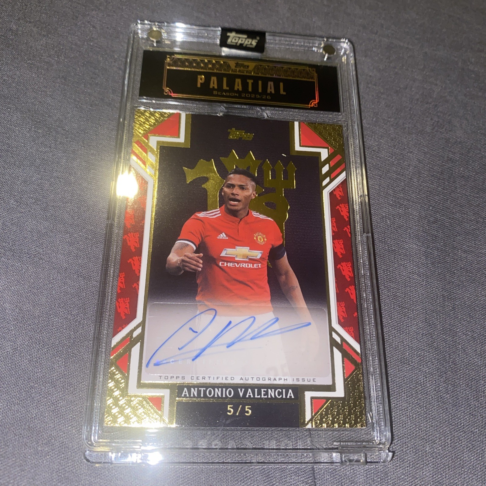 Antonio Valencia Manchester United Palatial Auto Numbered 5/5. Red. Bookend. for sale on Ebay