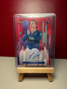 Topps Finest Premier League 2026 - Everton Jack Grealish Auto 2/5 Red Refractor for sale on Ebay