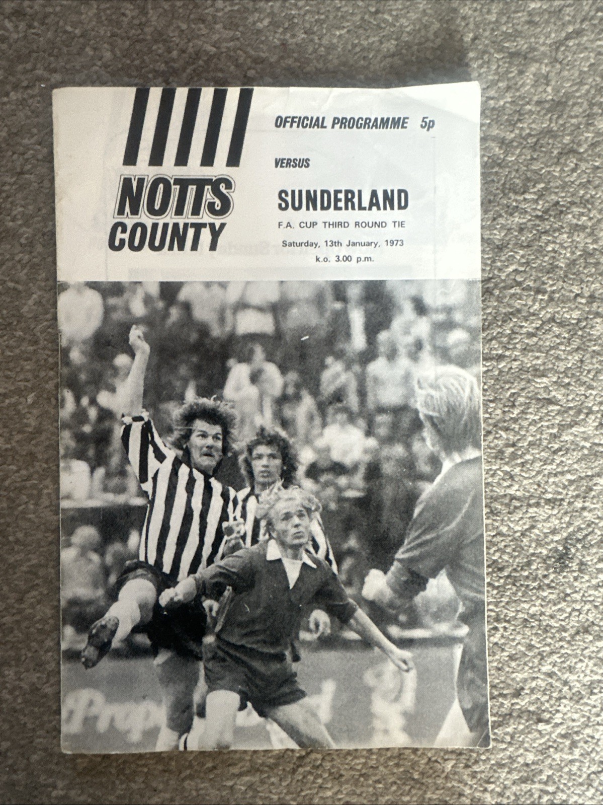Very Rare Original 1972/73 Notts County V Sunderland FACup Winners 3rd Rd for sale on Ebay