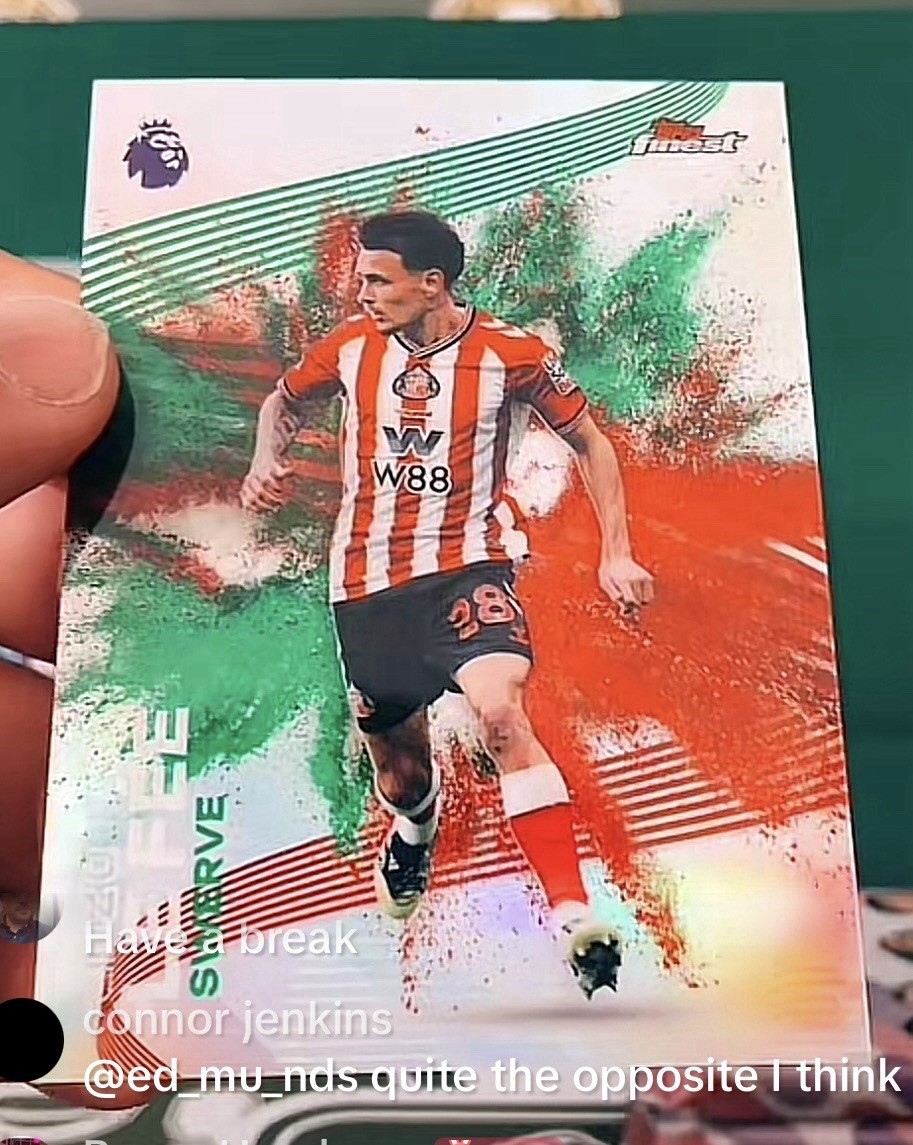 Enzo Le Fee Sunderland Topps Finest 2025/26 Swerve Fusion Variation Case Hit for sale on Ebay