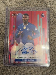 Moises Caicedo 3/5 Autograph Topps Finest Chelsea Card SSP for sale on Ebay