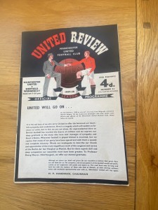 1957-58 FA Cup 5th round Manchester United v Sheffield Wednesday, with token for sale on Ebay