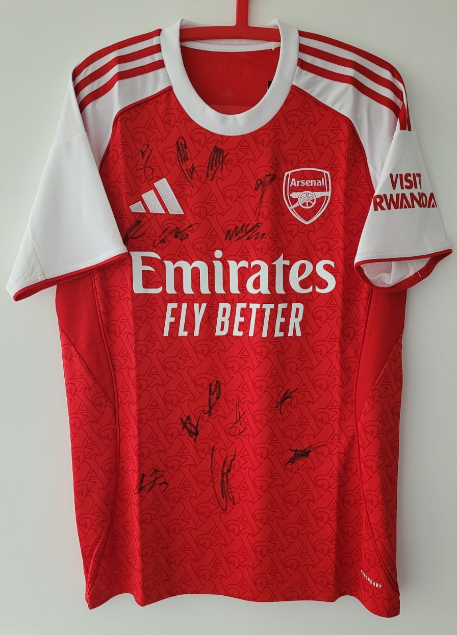 Arsenal Football Club 25/26 First Team Signed Home Shirt (Size UK Medium) COA for sale on Ebay