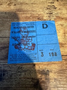 TICKET STUB Manchester United v WOLVES WOLVERHAMPTON WANDERERS 1968/69 for sale on Ebay