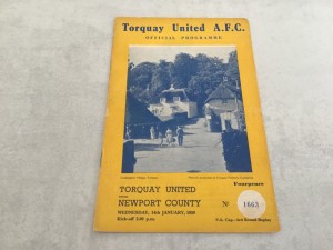 Torquay United v Newport County 1958/59 FA Cup 3rd Round Replay - 14th Jan 1959 for sale on Ebay