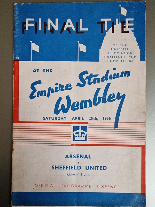 Arsenal v Sheffield United FA Cup Final 1936 programme for sale on Ebay
