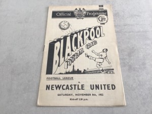 Blackpool v Newcastle United 1952/53 Division 1 - 8th November 1952 for sale on Ebay