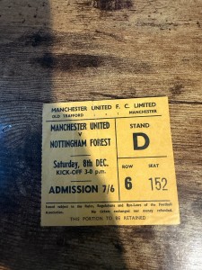 TICKET STUB  Manchester United v NOTTS NOTTINGHAM FOREST 1962/63 RARE ORIGINAL for sale on Ebay