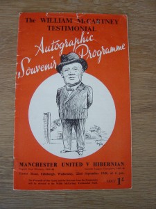 1948 HIBERNIAN SELECT v MANCHESTER UNITED *****WILLIAM McCARTNEY TESTIMONIAL**** for sale on Ebay