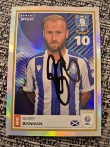 Signed Barry Bannan Sheffield Wednesday Football EFL panini Sticker 2025/26 for sale on Ebay