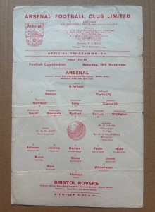 ARSENAL Reserves v BRISTOL ROVERS Res 1963 FOOTBALL PROGRAMME Rare Memorabilia for sale on Ebay