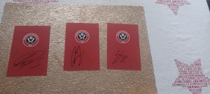 SHEFFIELD UNITED - 5 HAND  SIGNED CRESTED CARDS - HJELDE, DAVID MCGOLDRICK & 3 for sale on Ebay