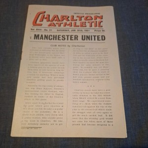 CHARLTON V MANCHESTER UTD 1950/51 1ST DIVISION FOOTBALL PROGRAMME SIR MATT BUSBY for sale on Ebay