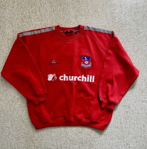 Retro Crystal Palace ‘Le Coq Spotif’ Sweatshirt. Red. Small for sale on Ebay