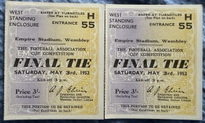 Pair of original tickets from the 1952 FA Cup Final - Newcastle United v Arsenal for sale on Ebay
