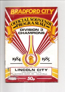Bradford City v Lincoln City 1984-1985 Division Three 11/05/1985 for sale on Ebay