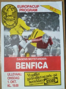 LILLESTROM  v  Benfica  86/7  European Cup Winners Cup. for sale on Ebay