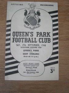 1948/49 LEAGUE CUP : QUEEN'S PARK v EAST STIRLING for sale on Ebay