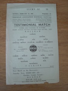 1959/60 TESTIMONIAL : WREXHAM v FALKIRK for sale on Ebay