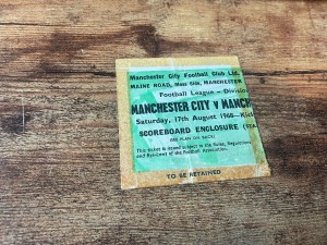 TICKET STUB  Manchester City v Man Utd United 1968/69 RARE ORIGINAL 17/08/1968 for sale on Ebay