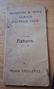 Brighton and hove albion 1931 .1932  season fixture programme for sale on Ebay
