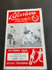 Aberdeen v Celtic  25th Nov 1961  Scottish League Div 1 for sale on Ebay