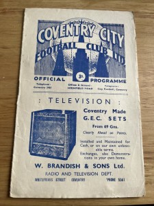 Coventry City V Ipswich Town Programme Division Three February 1953 for sale on Ebay