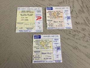 3 x Derby County V Manchester United  Football Match Ticket Stubs 1980s for sale on Ebay