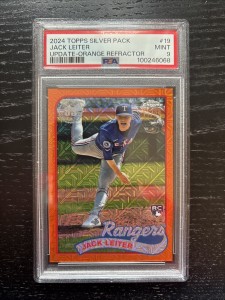 2024 Topps Update 1989 Silver Pack Jack Leiter RC Orange /25 Rangers PSA 9 Mint for sale on Ebay