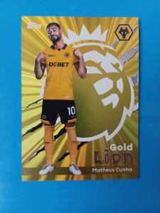 Topps Premier League 2026 Matheus Cunha Gold Lion Rare Foil Card Wolves!! for sale on Ebay