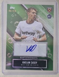 TOPPS WEST HAM TEAM SET KAELAN CASEY GREEN AUTO SIGNATURE 88/99 for sale on Ebay