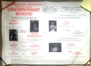 1985 TONY BROWN v CLIFF DOMVILLE, Central Area W/W Champs, from Everton Park! for sale on Ebay